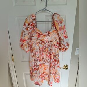 Abercrombie & Fitch Emerson Poplin Puff Sleeve mini dress